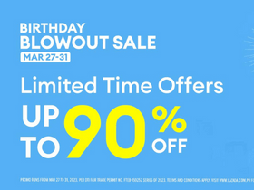 Lazada Birthday Blowout Sale: Up to 90% OFF + ₱1,000 Cashback + Free Shipping Site-Wide